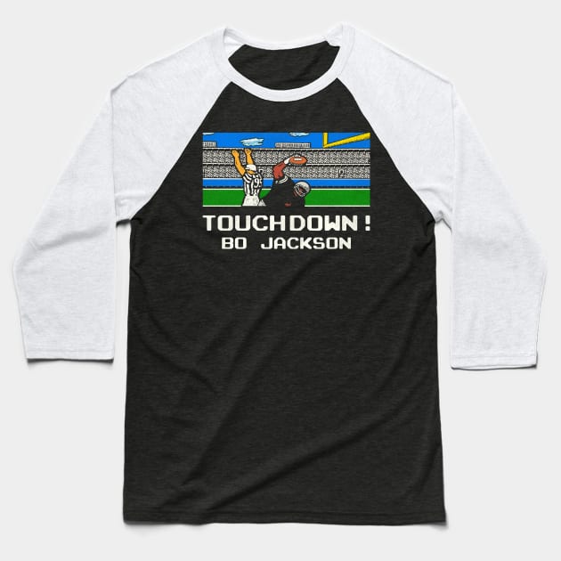 TOUCHDOWN BO! Baseball T-Shirt by darklordpug